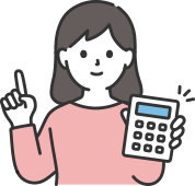 電卓を持つ女性